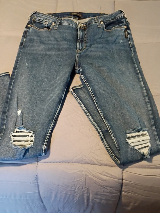 Silver Jeans Denim - Silver Jeans Women's Skinny Jeans - Dark Blue Distressed